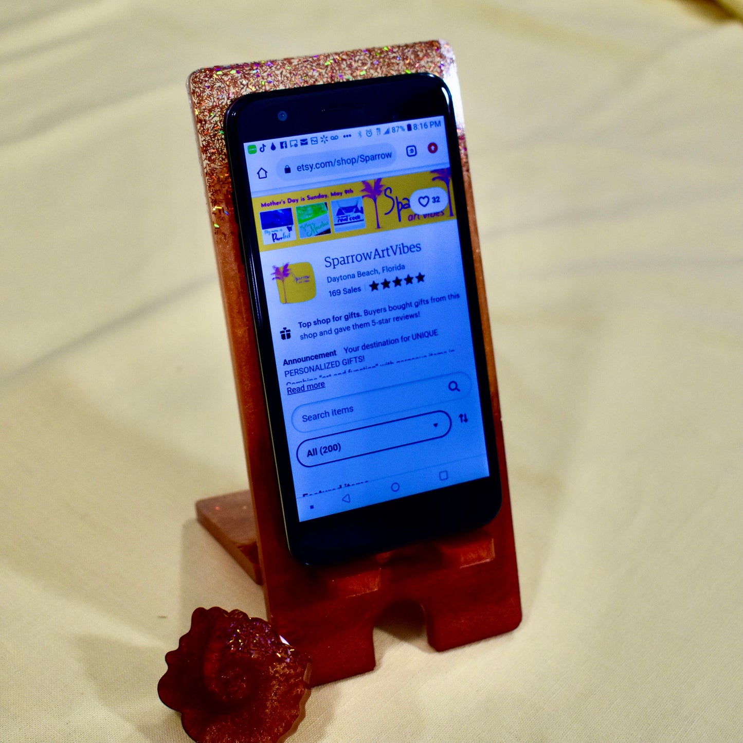 Custom Cell Phone Stand/Holder – Copper Phone Stand