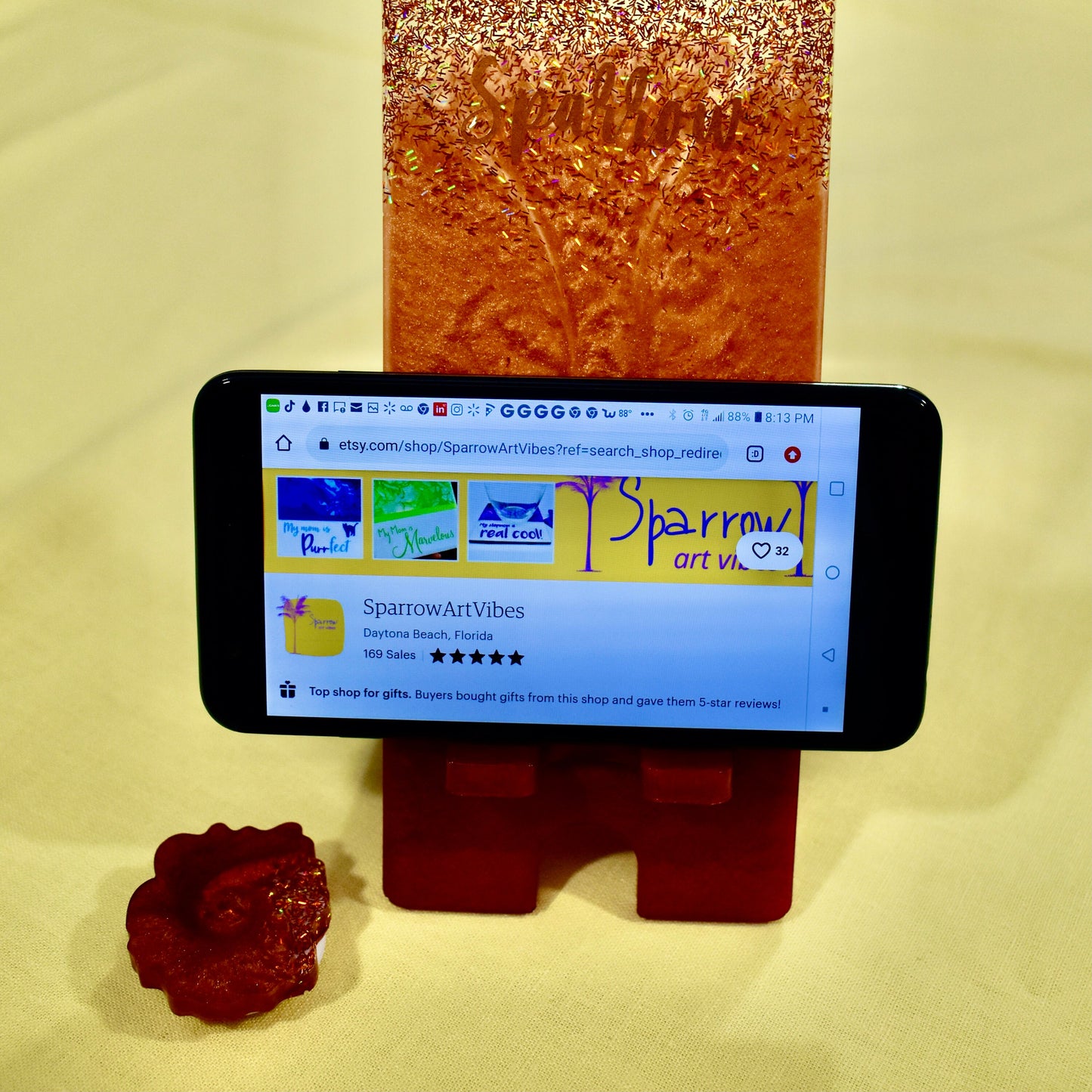 Custom Cell Phone Stand/Holder – Copper Phone Stand