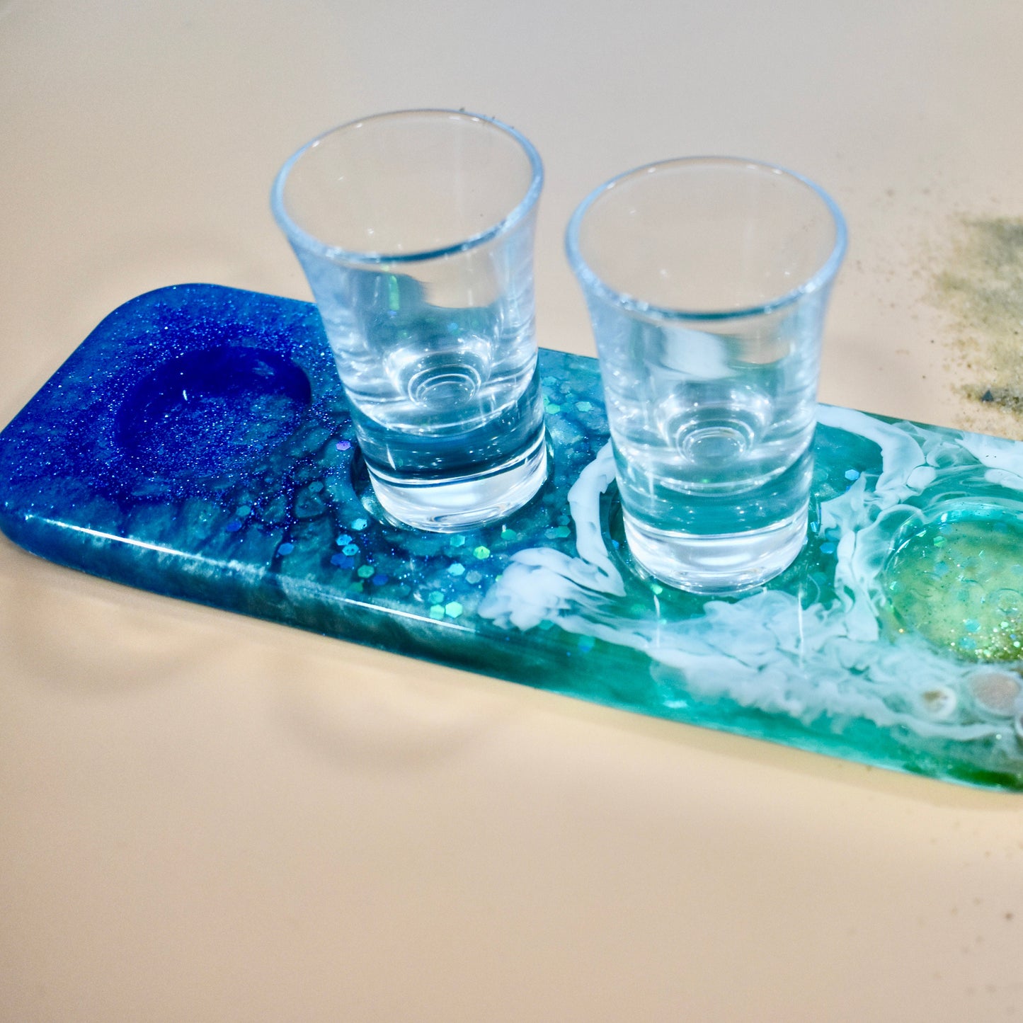 Beach Theme Shot Glass Holder - Paddle