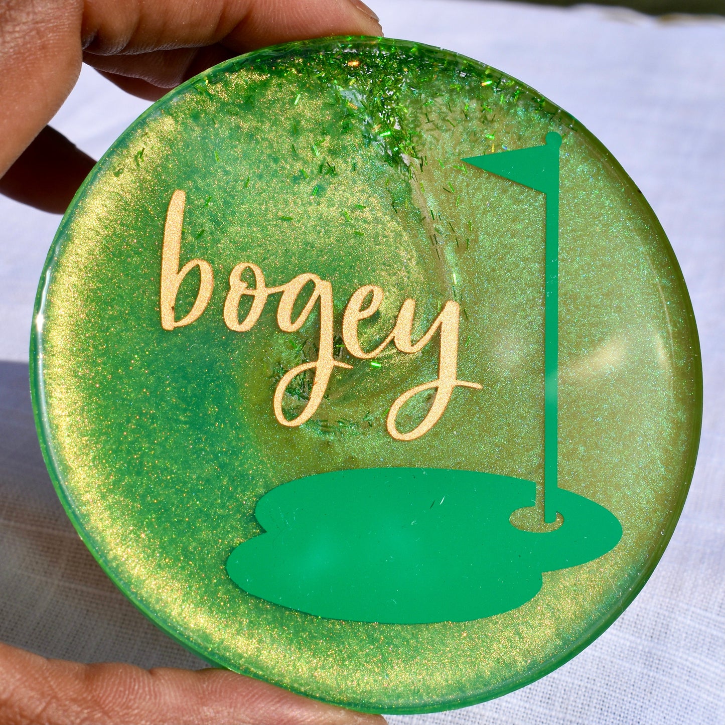 Sports Fan Coasters with Holder • Golf Lover Coasters with Holder