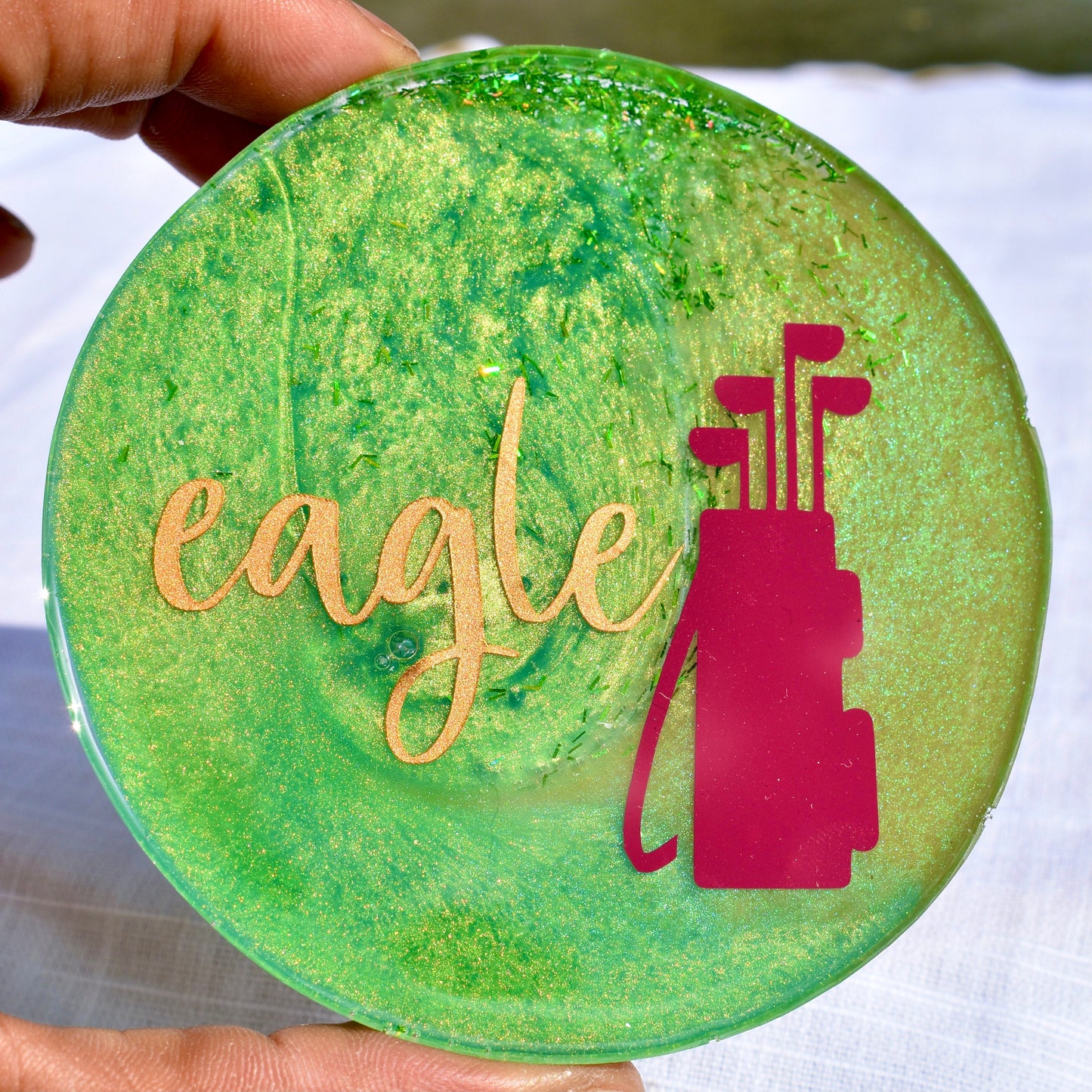 Sports Fan Coasters with Holder • Golf Lover Coasters with Holder