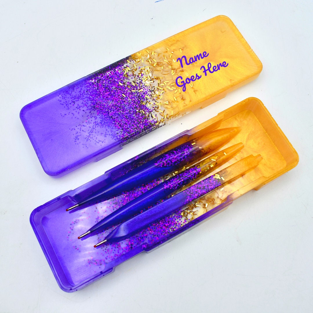 Personalized Purple & Gold Ink Pen Set – Fraternity Gift - Mother's Day Gift