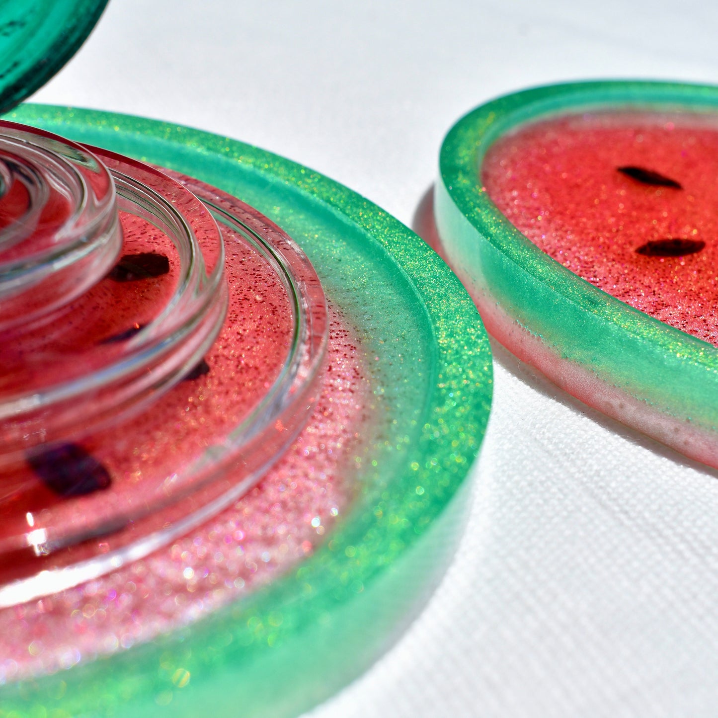 Watermelon Coasters – Watermelon Themed Coasters – Watermelon Coaster Set – Summer Coaster Set – Watermelon Décor - Summer Hostess Gift