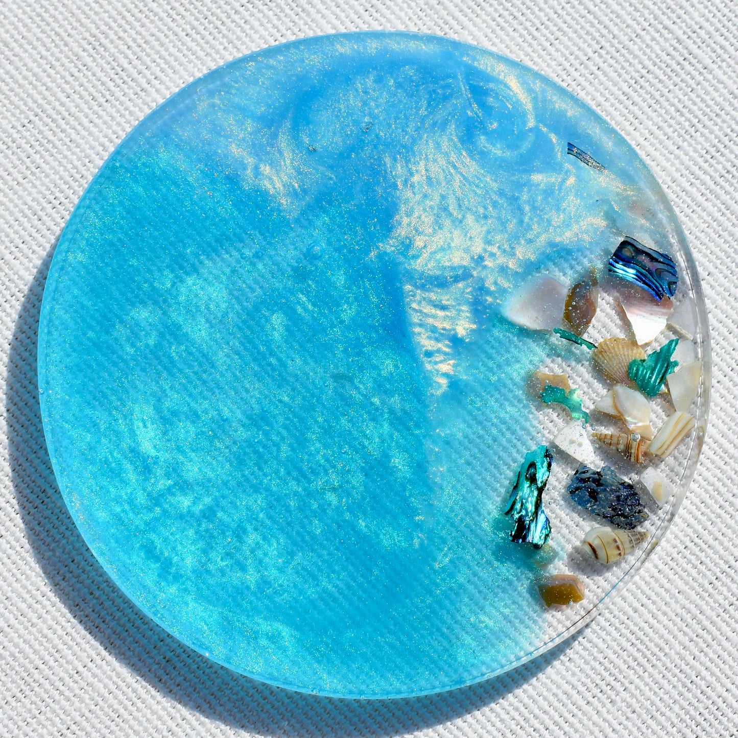 Seashell Coasters with Holder (Assorted Colors)