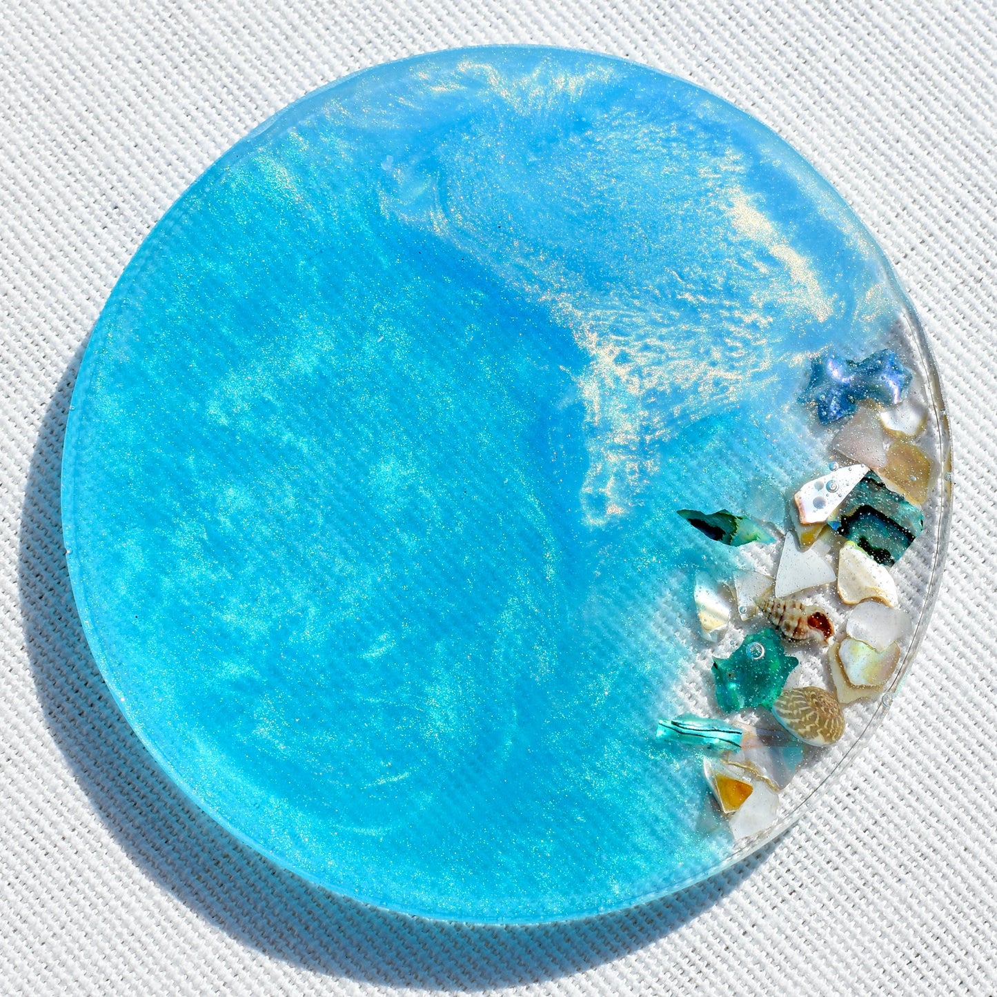 Seashell Coasters with Holder (Assorted Colors)