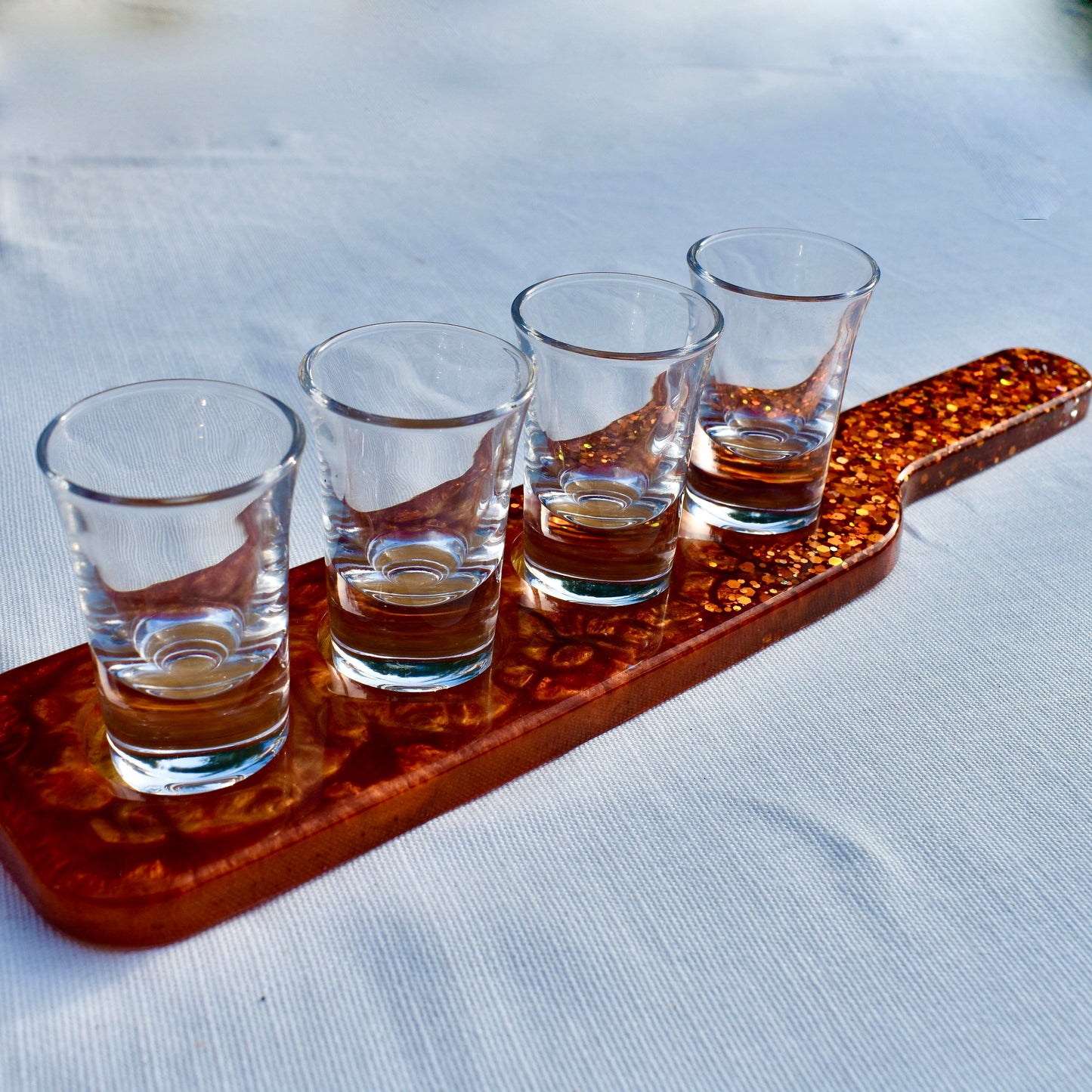 Copper Colored Shot Glass Holder • Shot Glass Paddle • Beer Flight