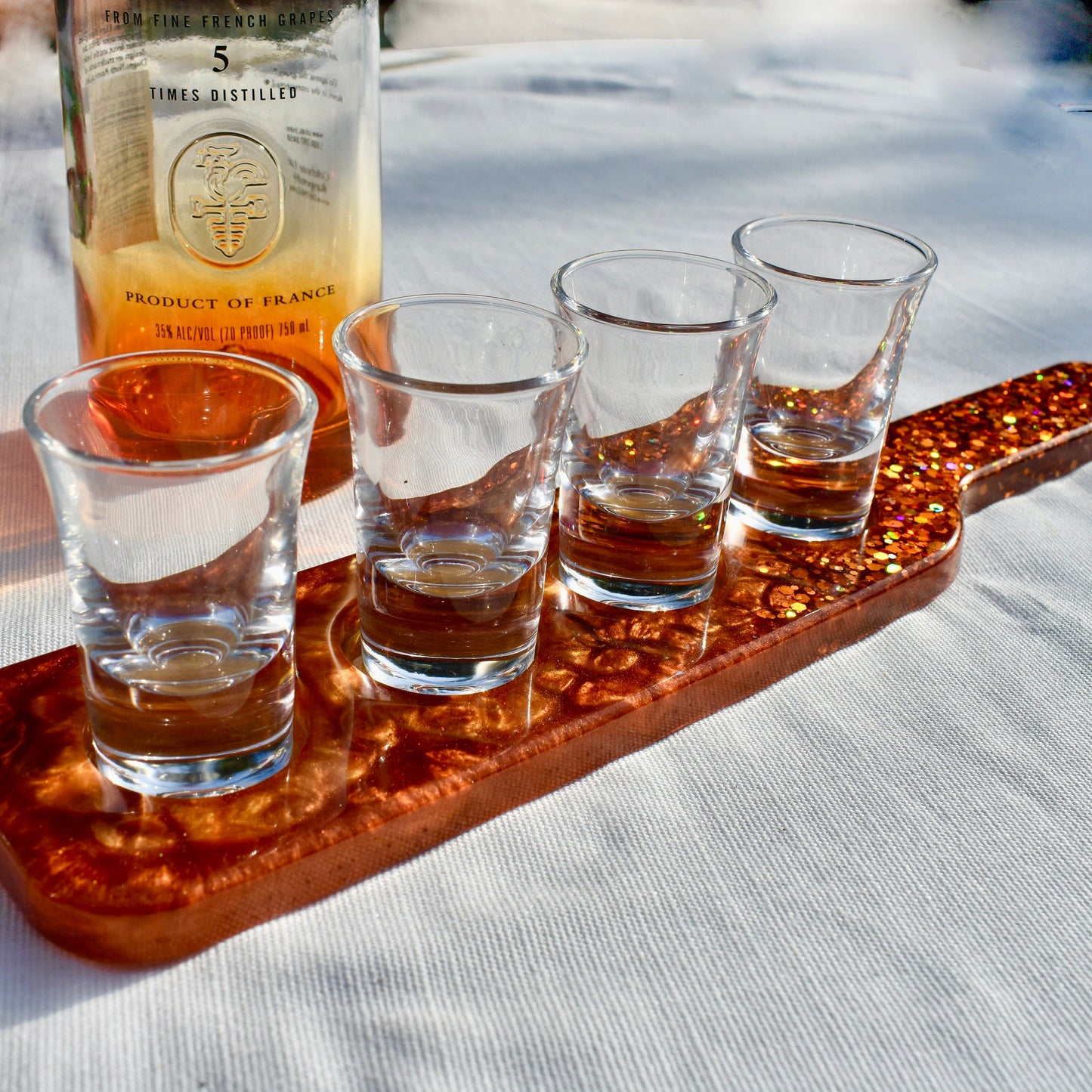 Copper Colored Shot Glass Holder • Shot Glass Paddle • Beer Flight