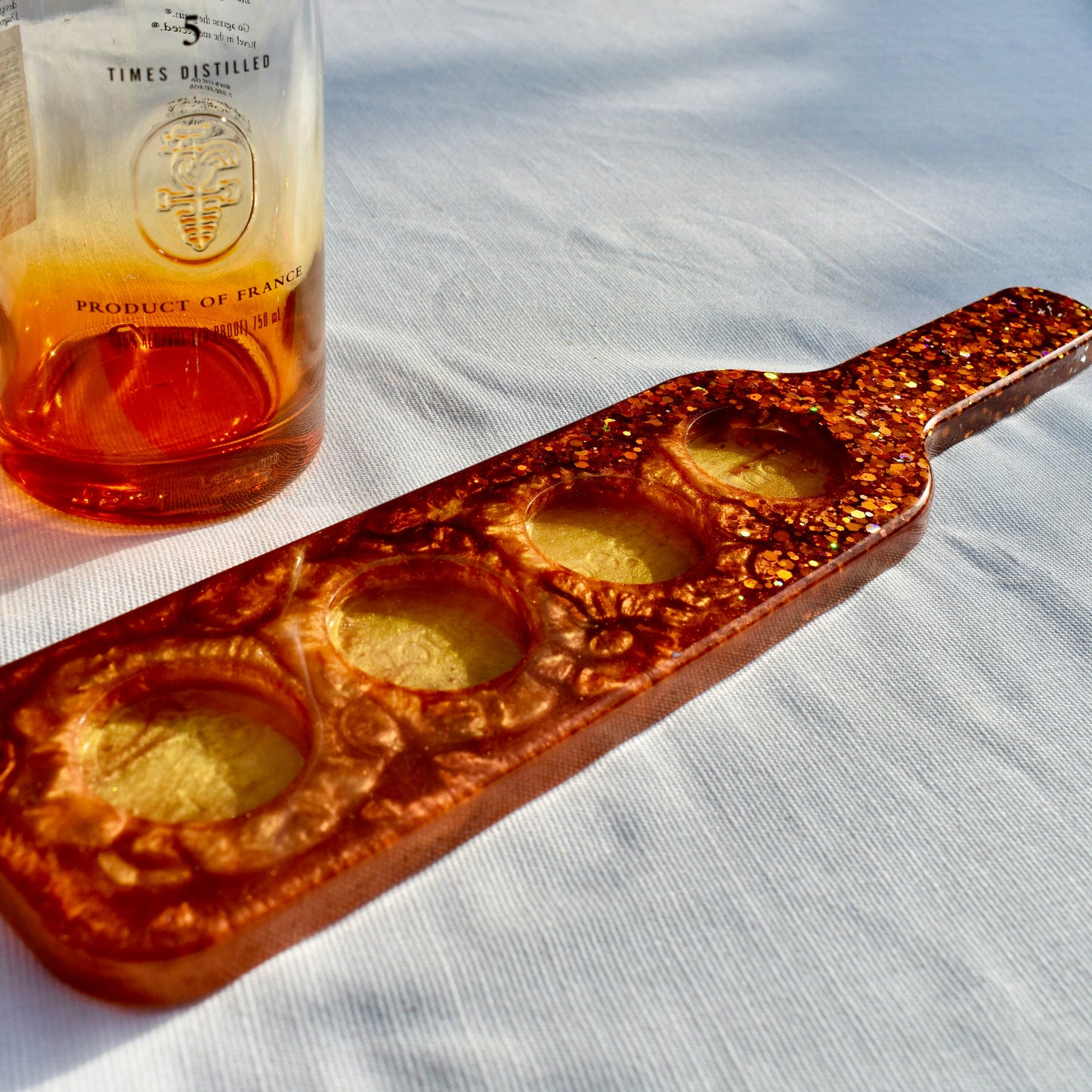 Copper Colored Shot Glass Holder • Shot Glass Paddle • Beer Flight