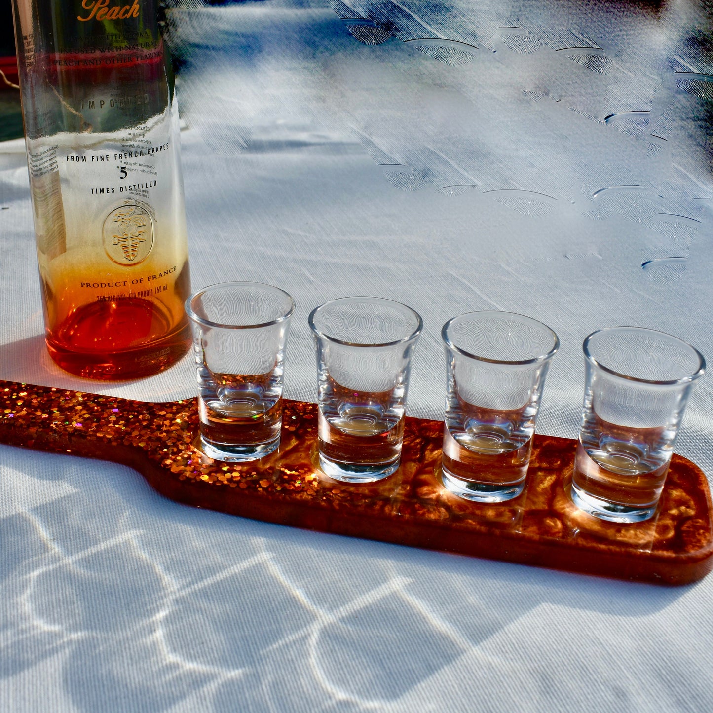 Copper Colored Shot Glass Holder • Shot Glass Paddle • Beer Flight