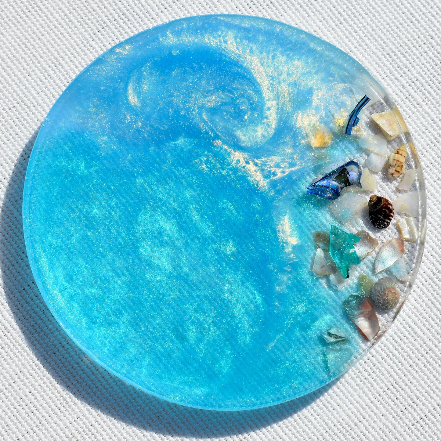 Seashell Coasters with Holder (Assorted Colors)