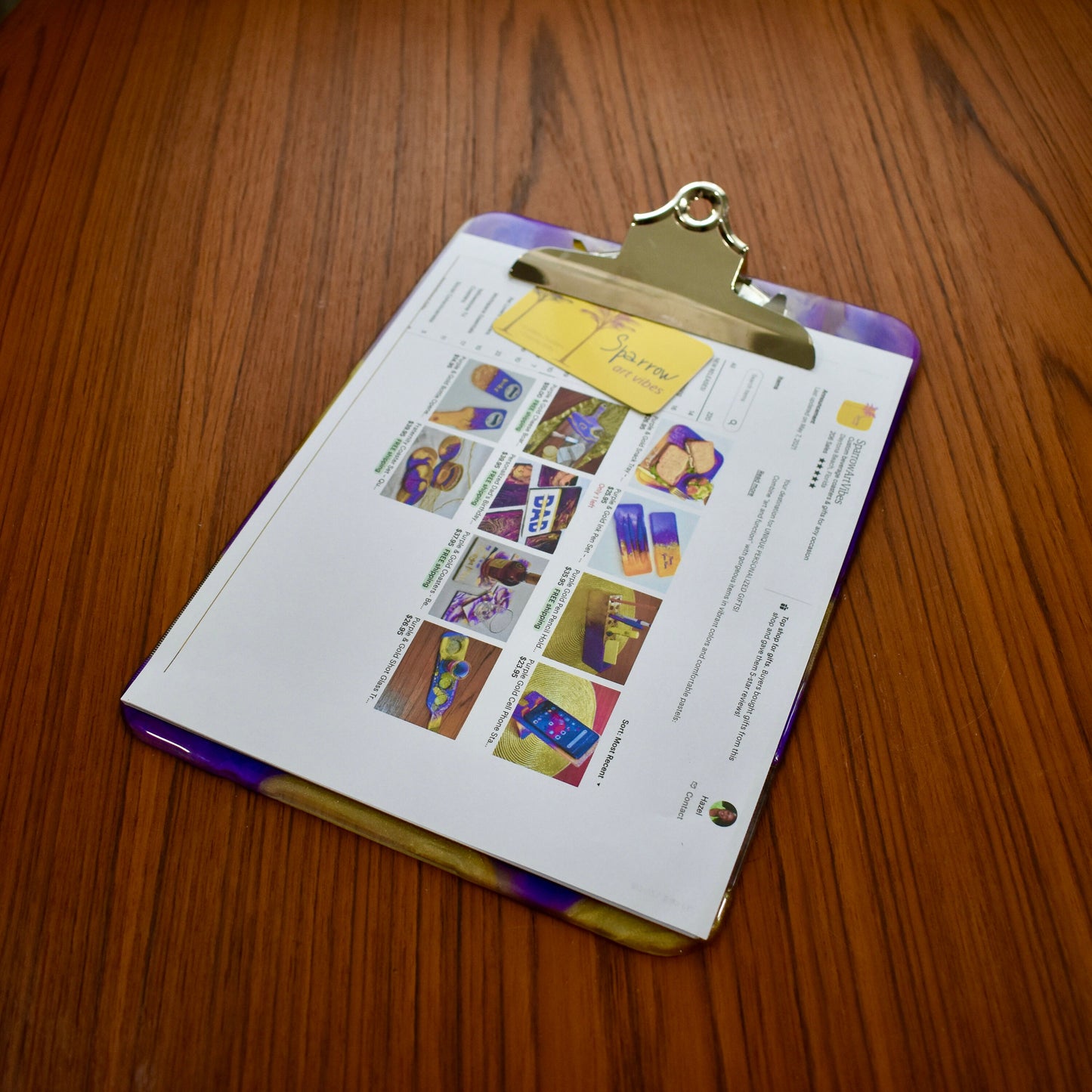 PERSONALIZED Resin Clipboard - Office Accessories