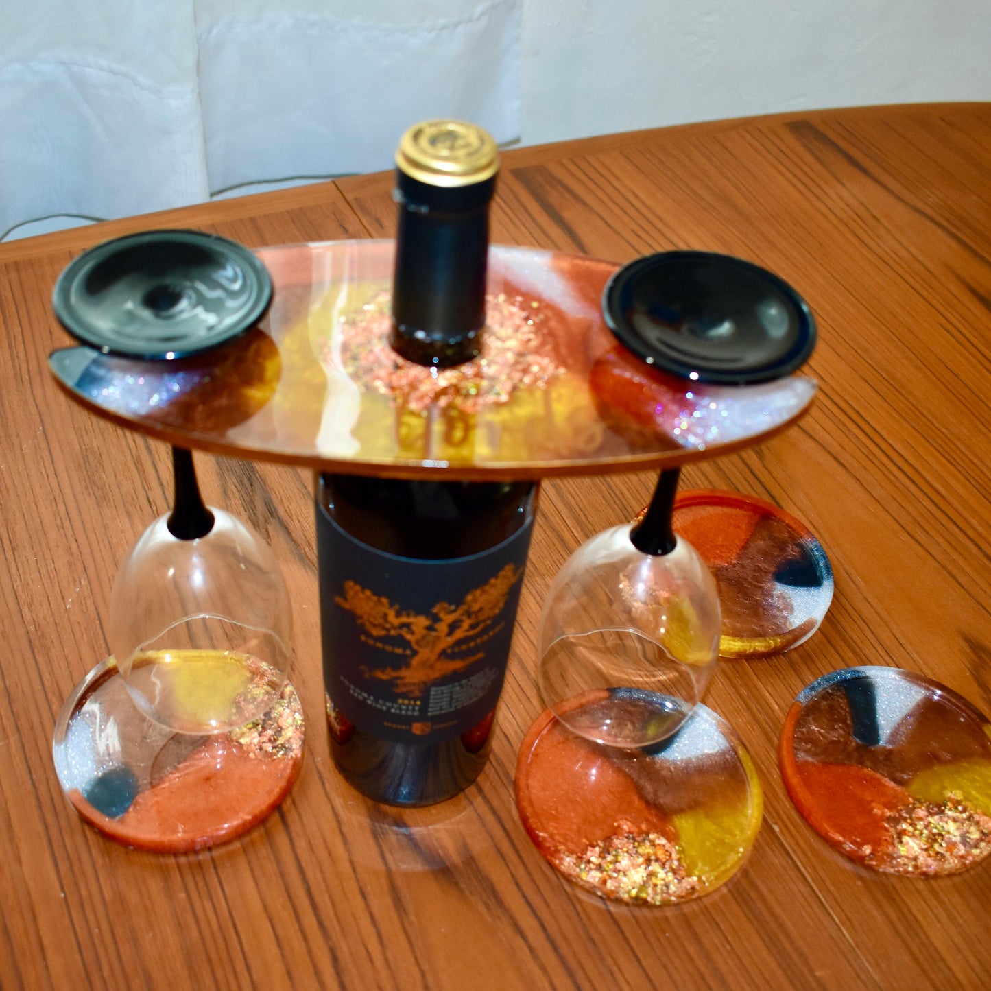 PERSONALIZED Wine Butler & 4 Coasters