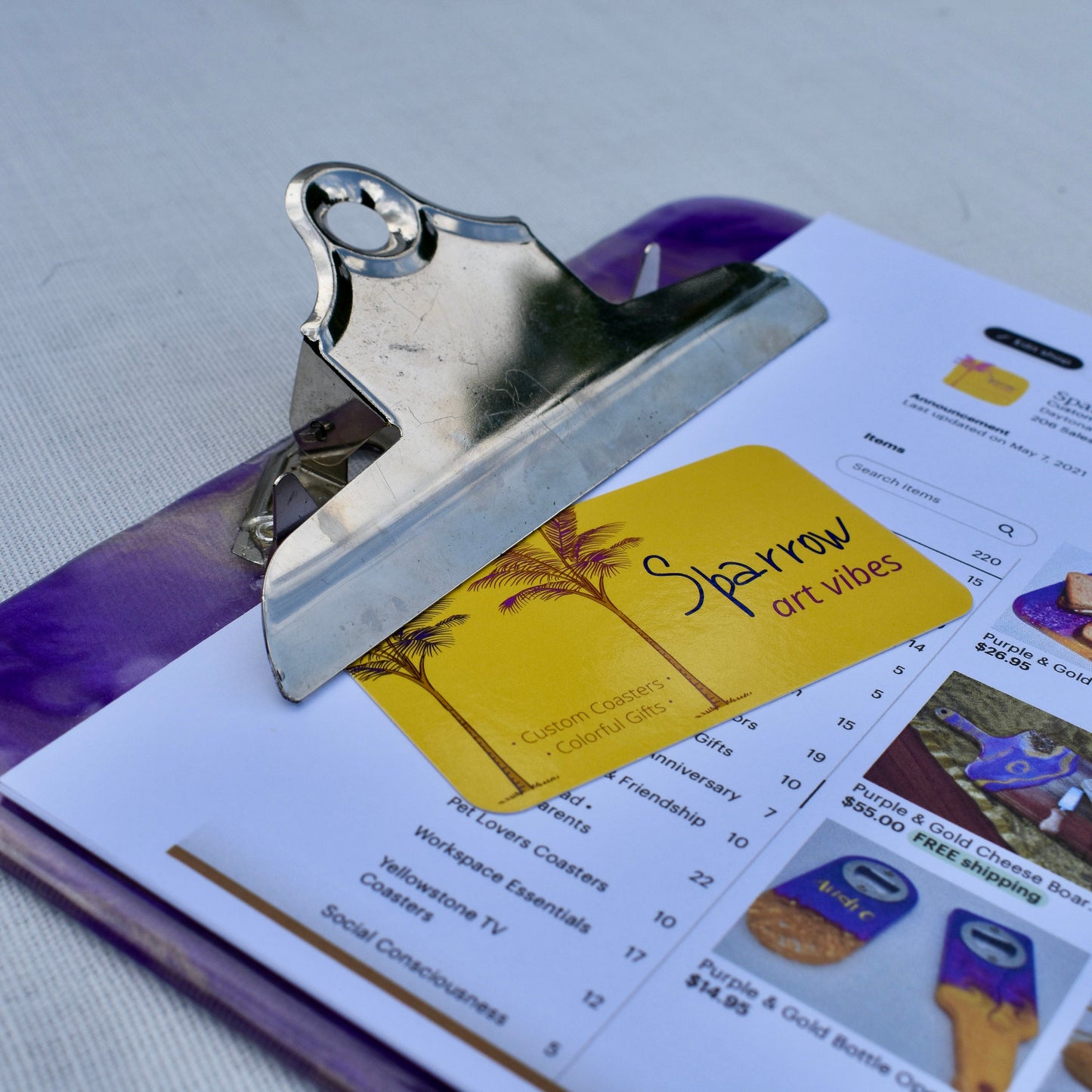 PERSONALIZED Resin Clipboard - Office Accessories