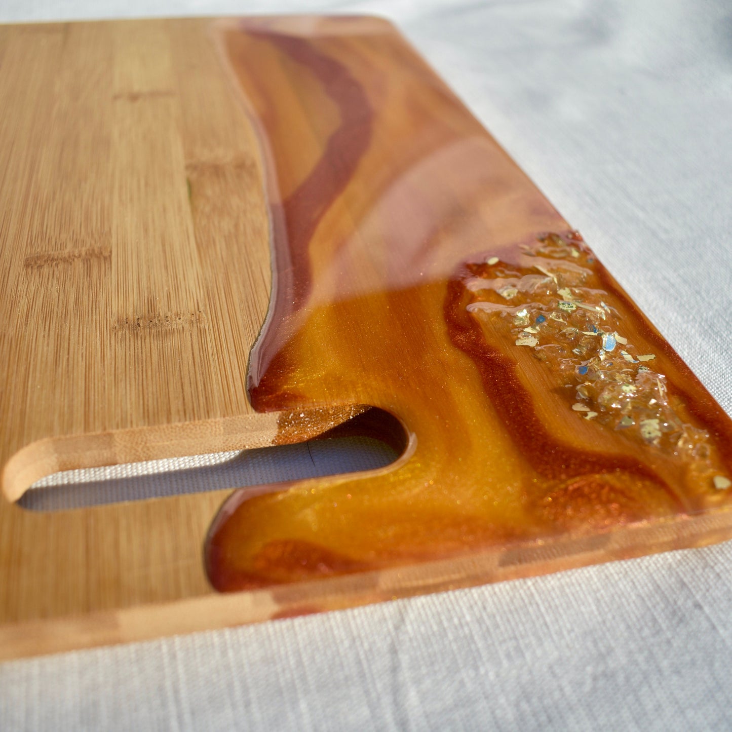 Orange 2-piece Bamboo Cheese Board Set