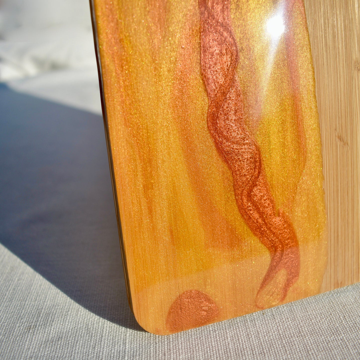 Orange 2-piece Bamboo Cheese Board Set