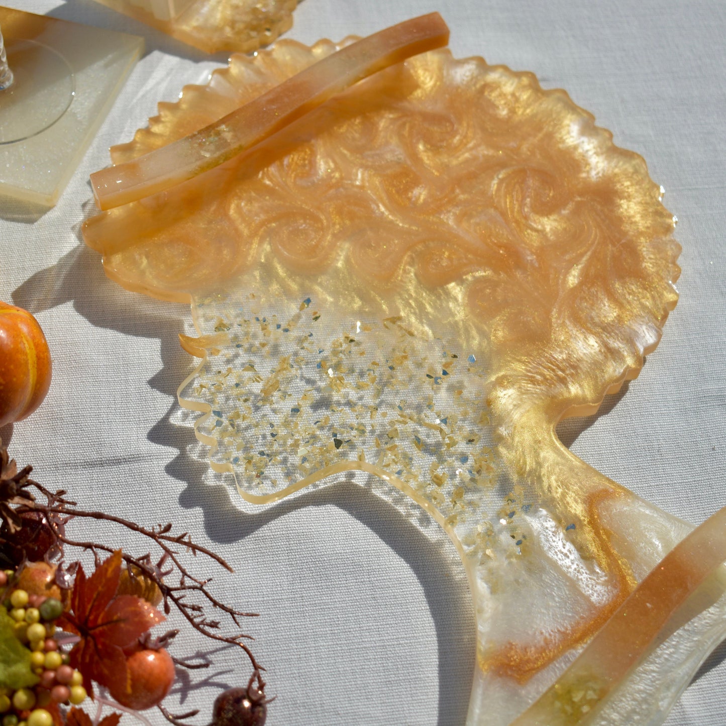 Proud Golden Afro Lady Serving Tray