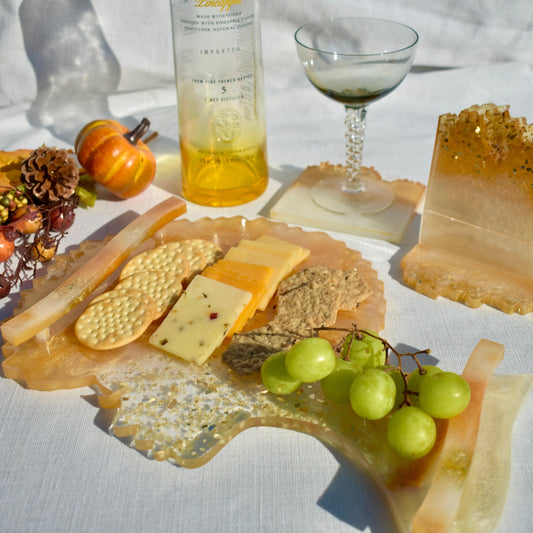 Proud Golden Afro Lady Serving Tray