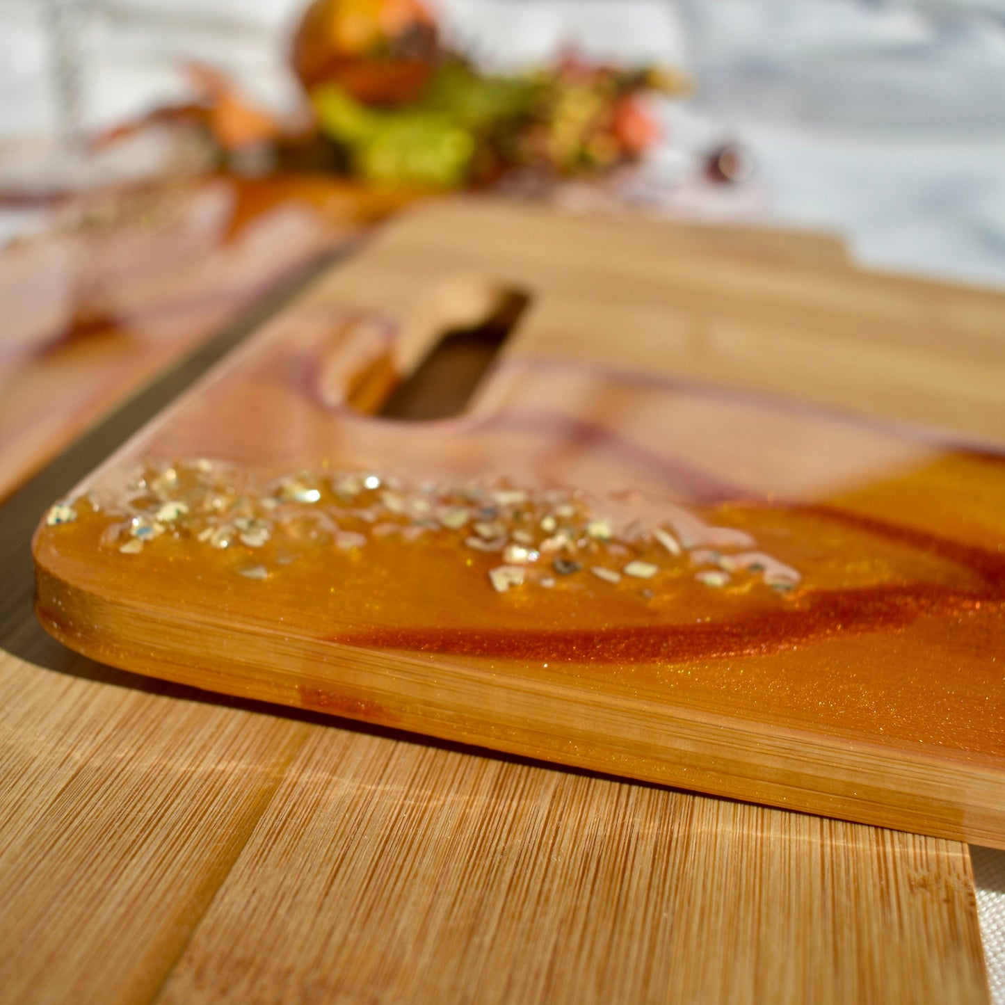Orange 2-piece Bamboo Cheese Board Set