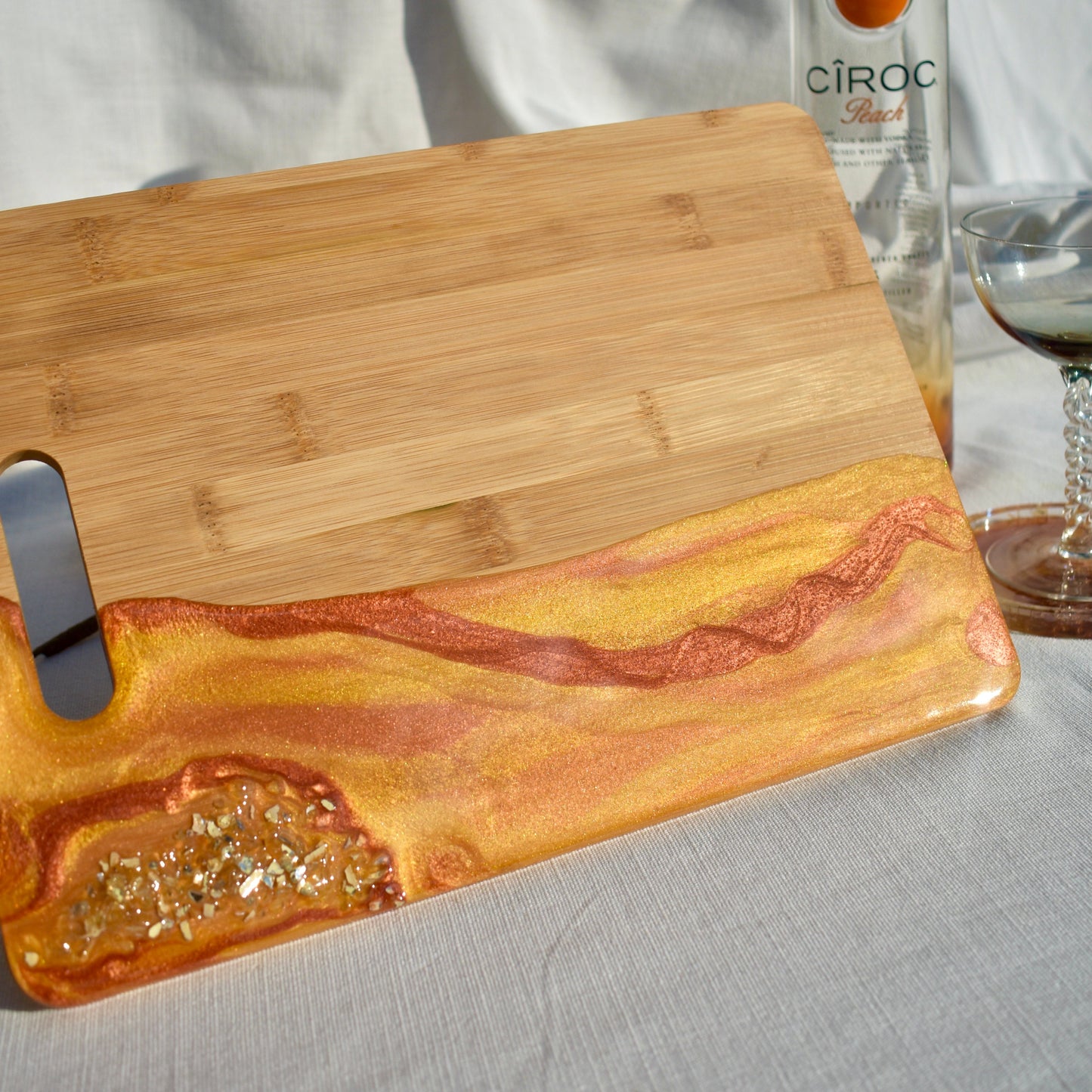 Orange 2-piece Bamboo Cheese Board Set