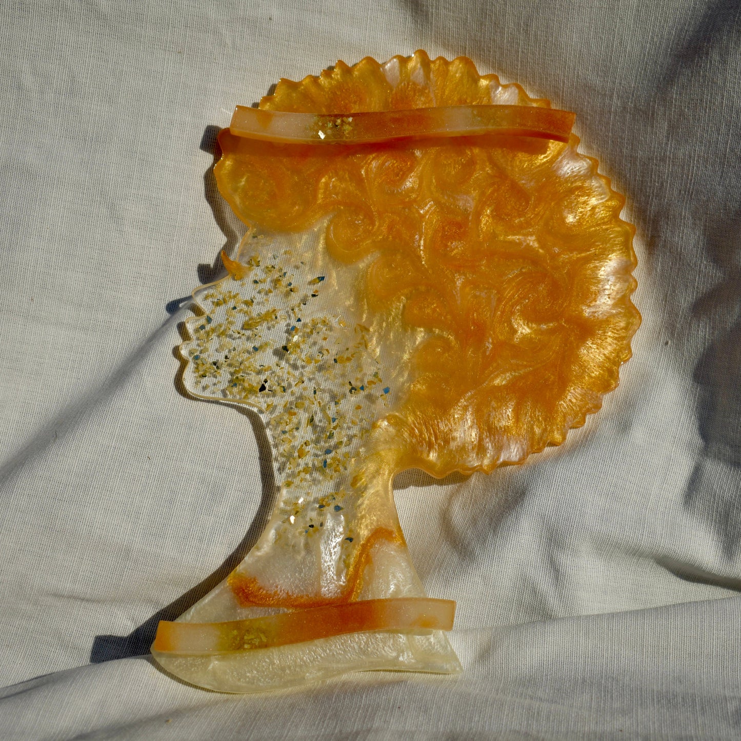 Proud Golden Afro Lady Serving Tray