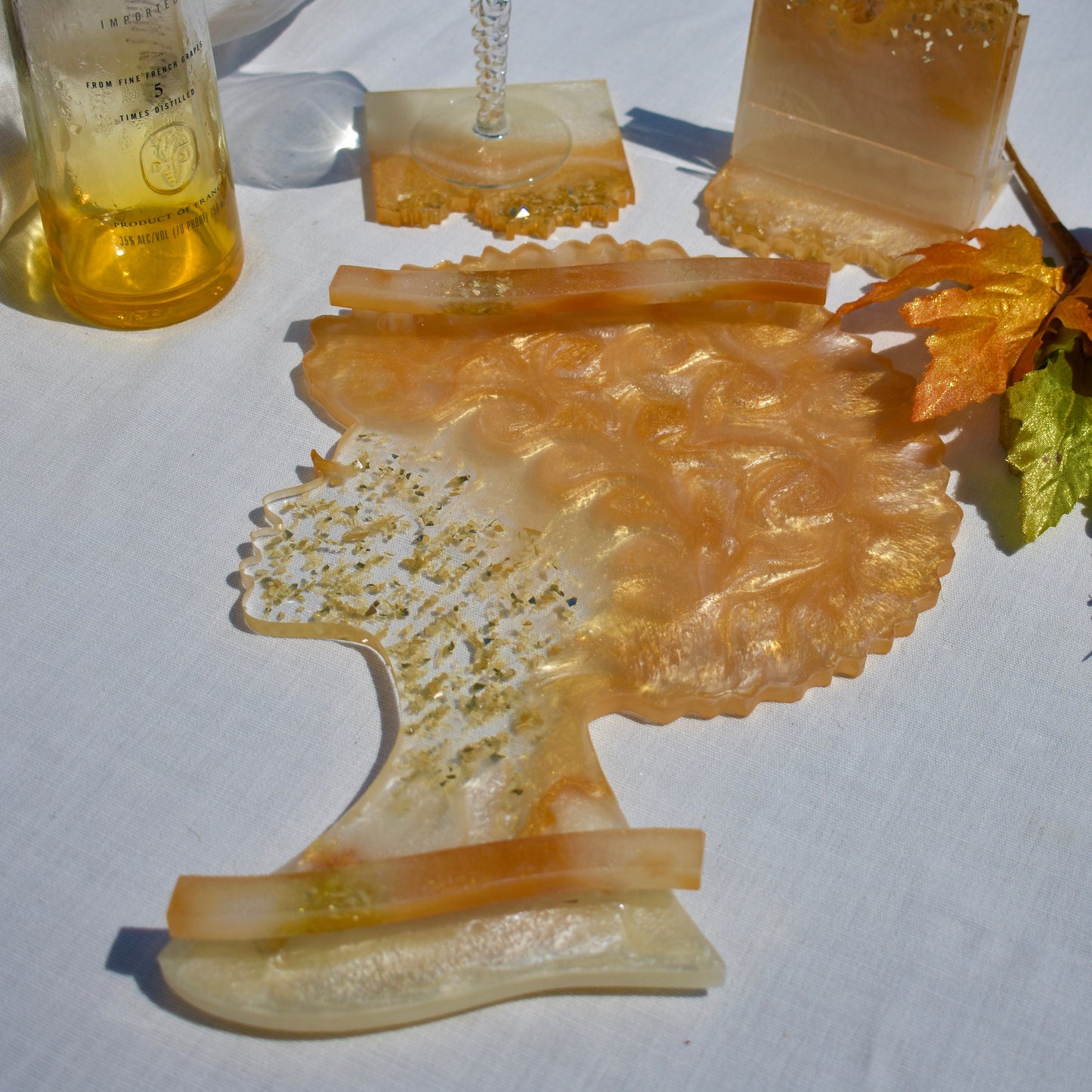 Proud Golden Afro Lady Serving Tray