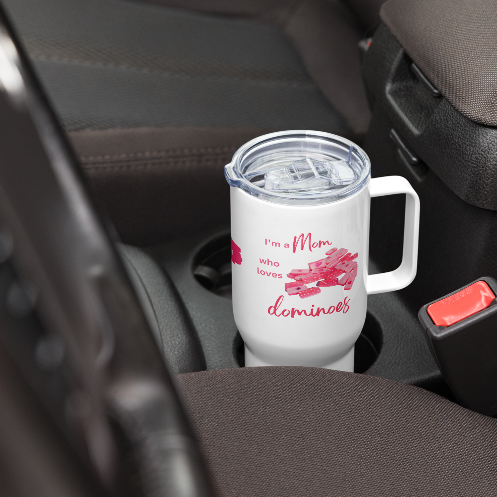 Personalized “Dominoes” Travel Mug for Mom • Custom Mom DOMINO LOVER Travel MUG