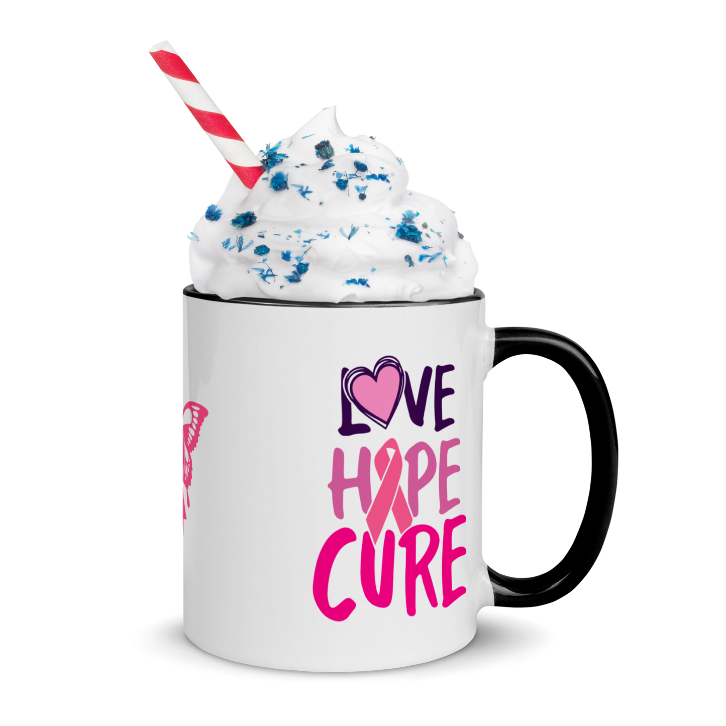 Breast Cancer “Love Hope Cure” Mug 🎀 Inspirational Breast Cancer Coffee