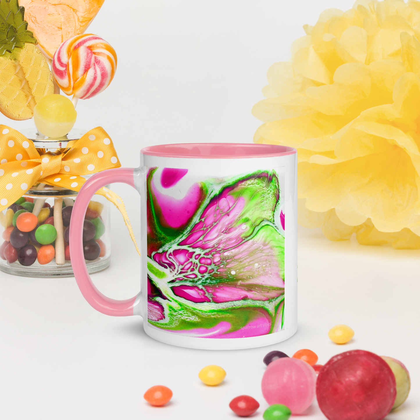 Personalized Pink & Green Mug • Custom Sorority Coffee Mug
