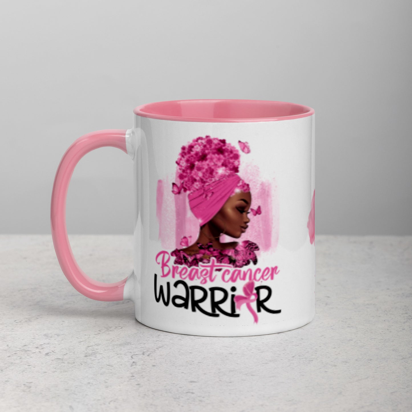 Breast Cancer Warrior Mug • Afro Breast Cancer Coffee Mug • Black Cancer Survivor
