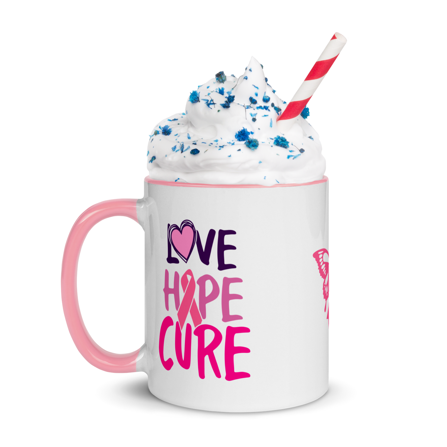 Breast Cancer “Love Hope Cure” Mug 🎀 Inspirational Breast Cancer Coffee