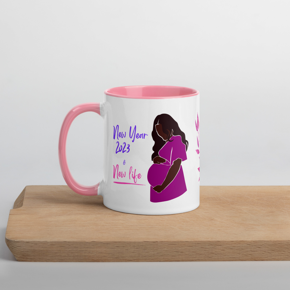 Magenta Pregnancy Mug • 2023 New Year & New Life • 2023 Pregnancy Announcement Coffee Mug