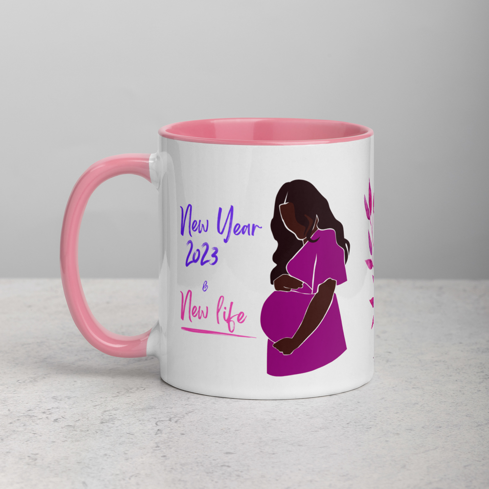 Magenta Pregnancy Mug • 2023 New Year & New Life • 2023 Pregnancy Announcement Coffee Mug