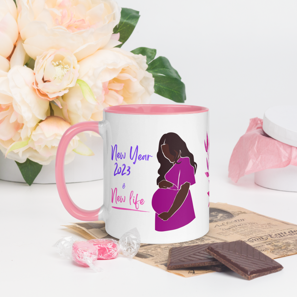 Magenta Pregnancy Mug • 2023 New Year & New Life • 2023 Pregnancy Announcement Coffee Mug
