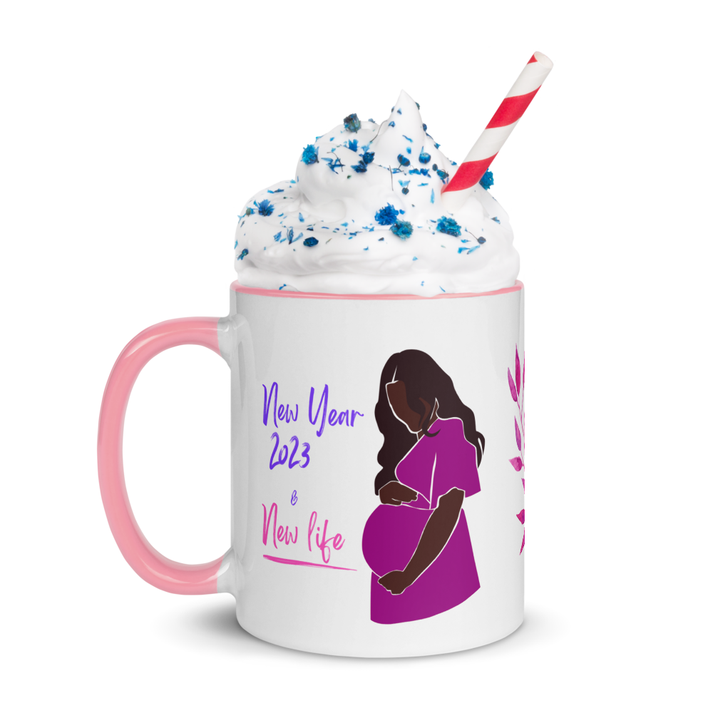 Magenta Pregnancy Mug • 2023 New Year & New Life • 2023 Pregnancy Announcement Coffee Mug