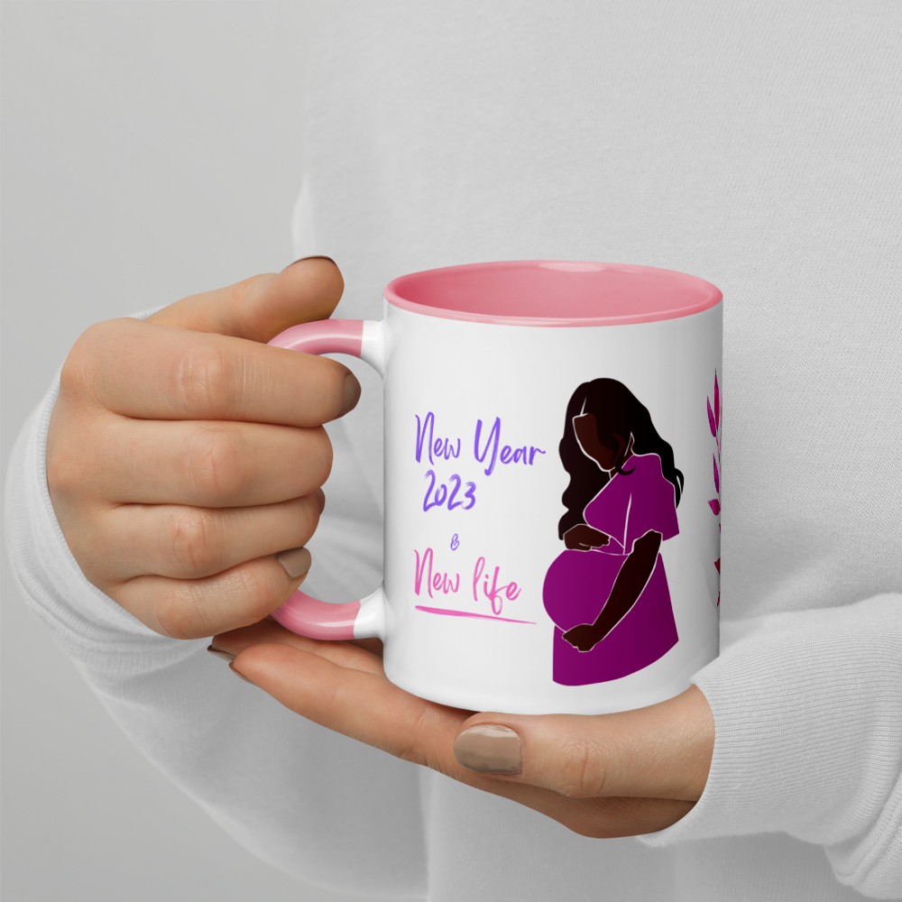 Magenta Pregnancy Mug • 2023 New Year & New Life • 2023 Pregnancy Announcement Coffee Mug