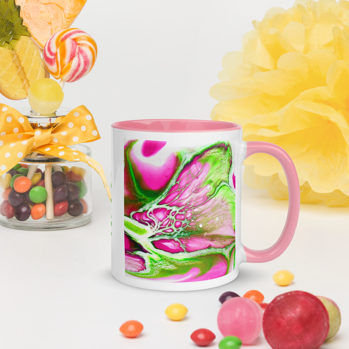Personalized Pink & Green Mug • Custom Sorority Coffee Mug