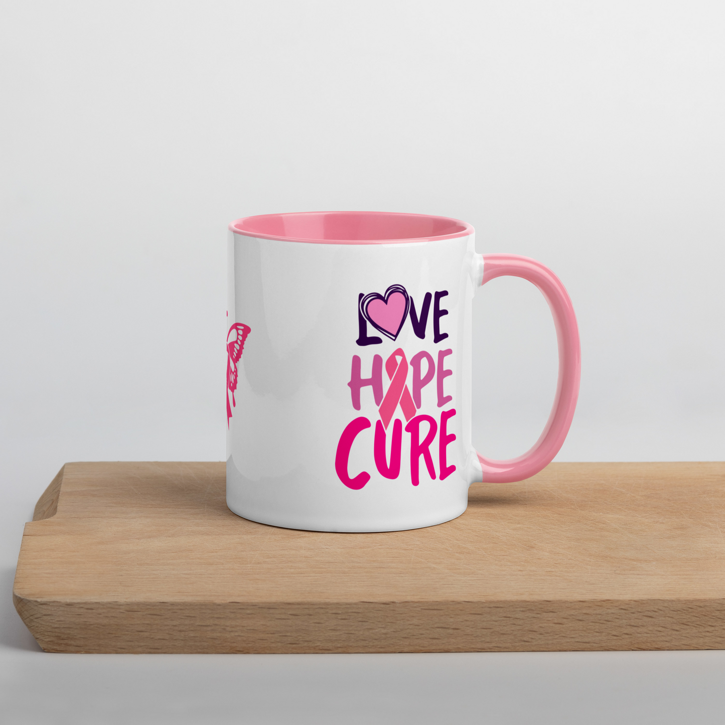 Breast Cancer “Love Hope Cure” Mug 🎀 Inspirational Breast Cancer Coffee