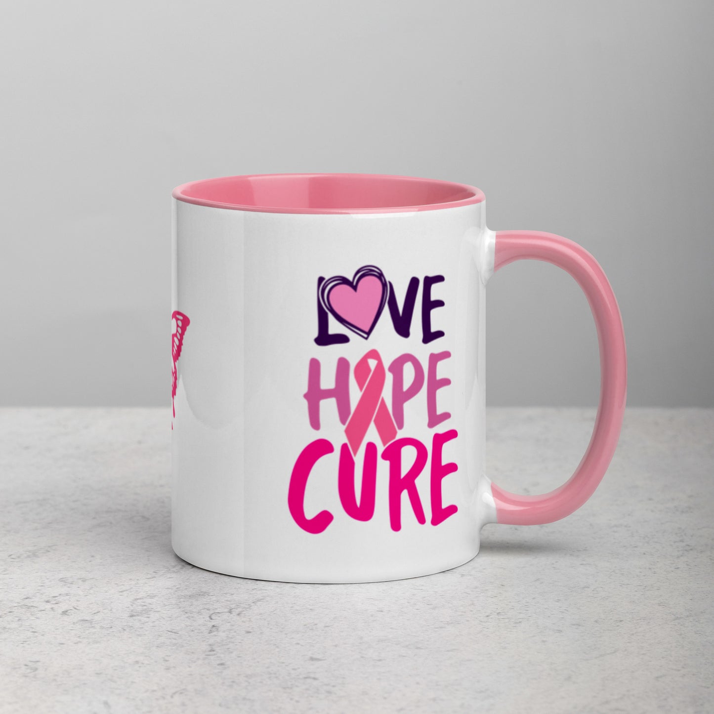 Breast Cancer “Love Hope Cure” Mug 🎀 Inspirational Breast Cancer Coffee