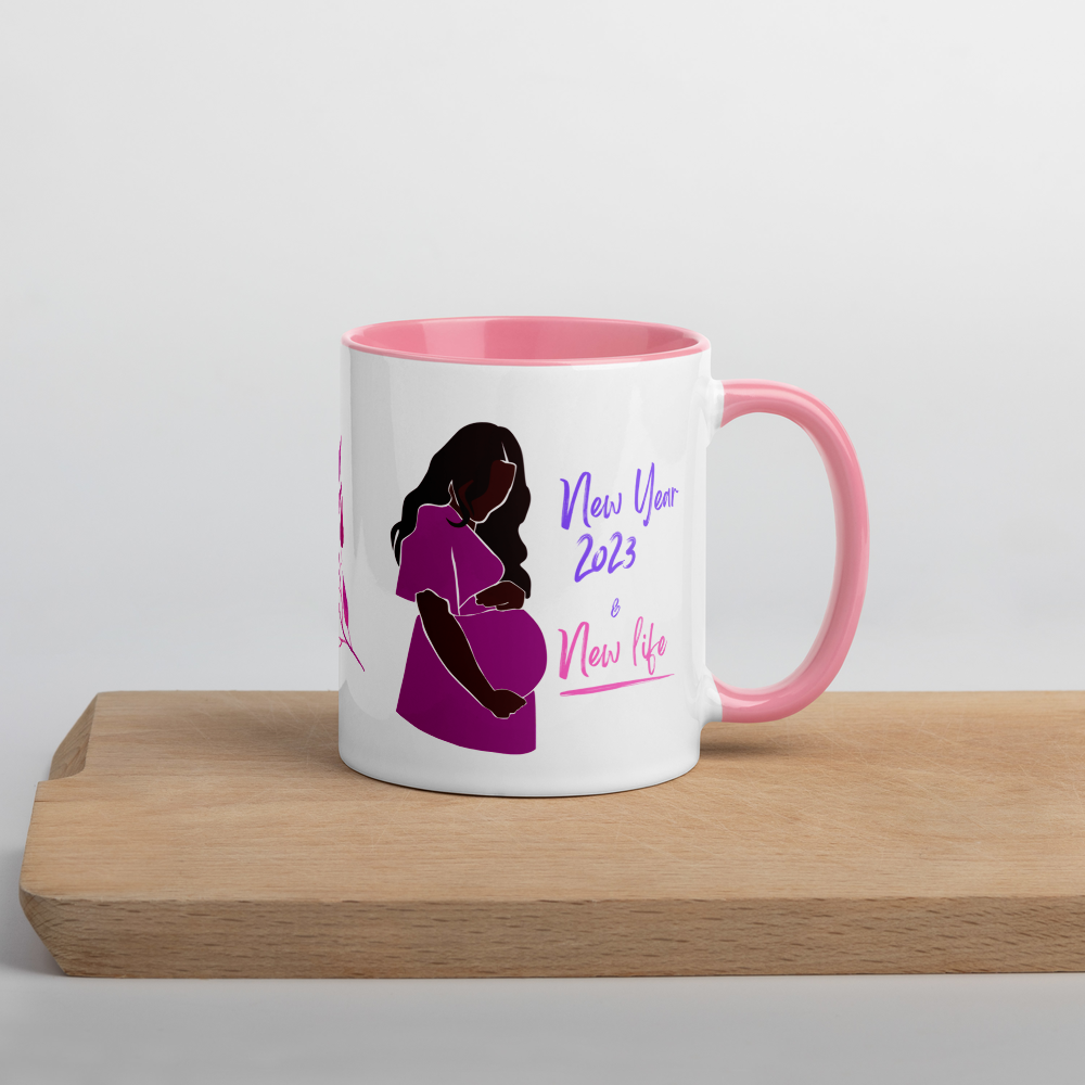 Magenta Pregnancy Mug • 2023 New Year & New Life • 2023 Pregnancy Announcement Coffee Mug