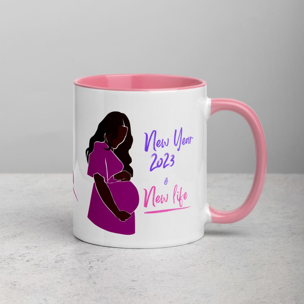 Magenta Pregnancy Mug • 2023 New Year & New Life • 2023 Pregnancy Announcement Coffee Mug
