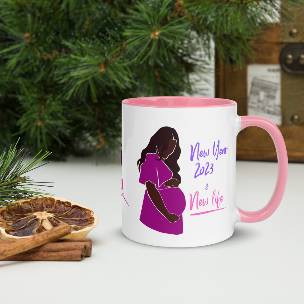 Magenta Pregnancy Mug • 2023 New Year & New Life • 2023 Pregnancy Announcement Coffee Mug