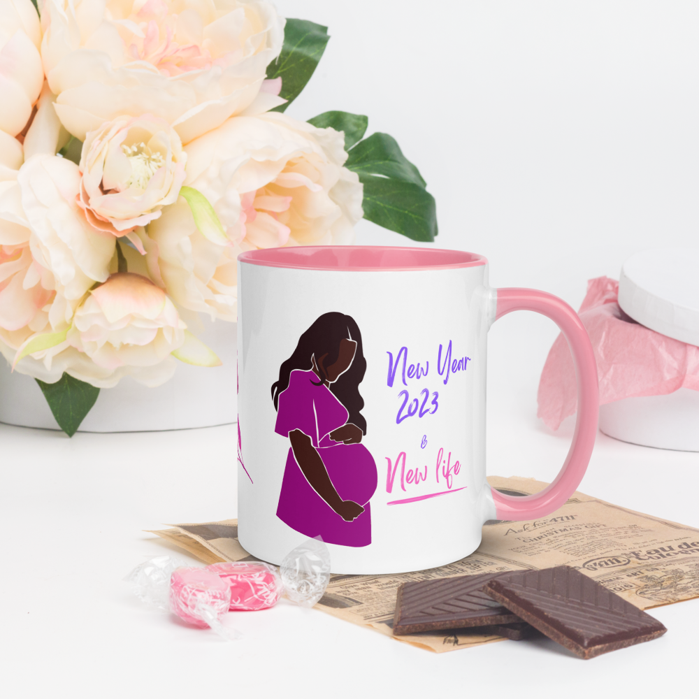 Magenta Pregnancy Mug • 2023 New Year & New Life • 2023 Pregnancy Announcement Coffee Mug