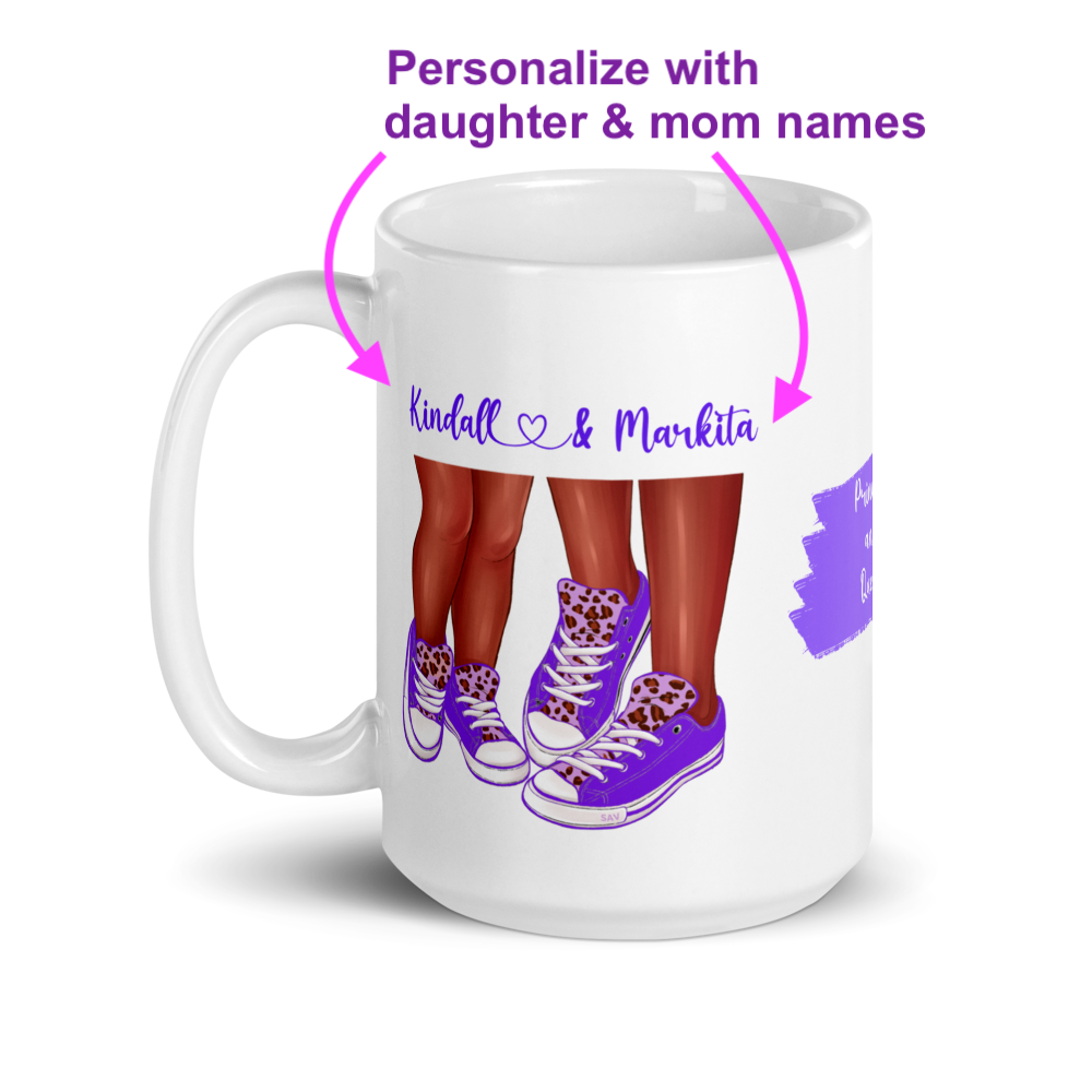 Mom and Daughter Personalized Coffee Mug • Mother’s Day Coffee Mug Gift • Sneaker Mom Mug