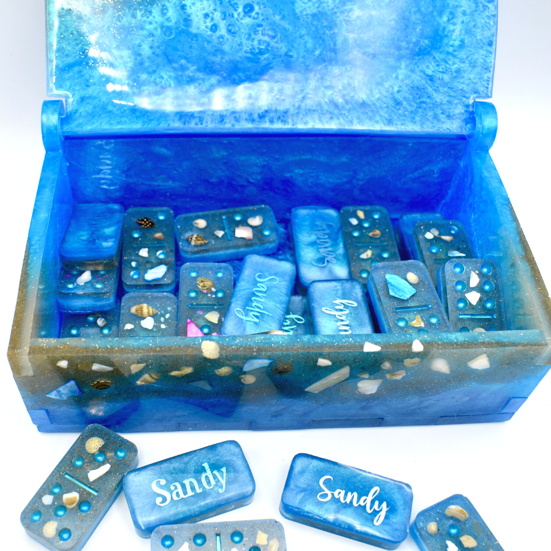 Personalized Beach Themed Domino Set • Dominoes Set Gift