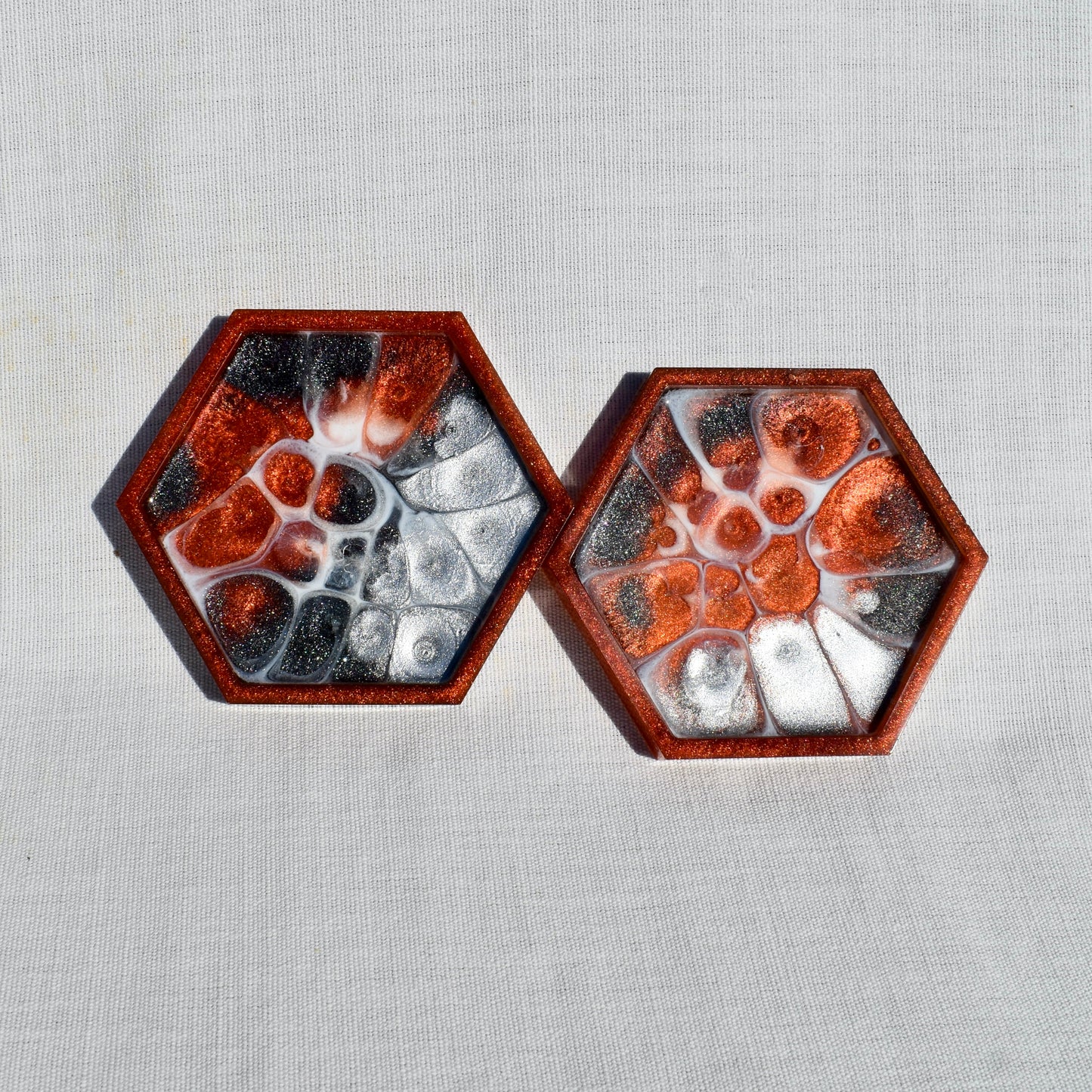 Father’s Day Gift • Dad Hexagon Coasters • Metallic Look Coasters