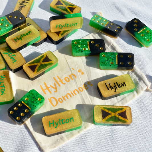 Jamaican Themed Dominoes • Jamaican Flag Dominos • Double Six Dominos Set