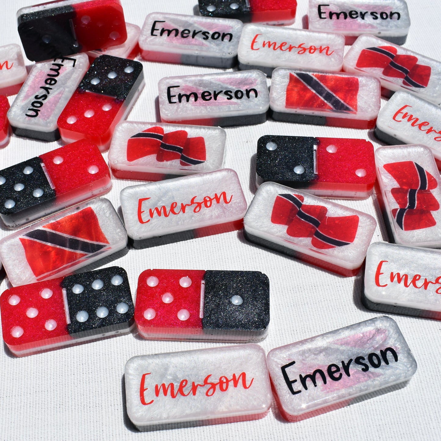 Trinidad Themed Dominoes • Trinidadian Flag Dominoes • Personalized Dominoes Set