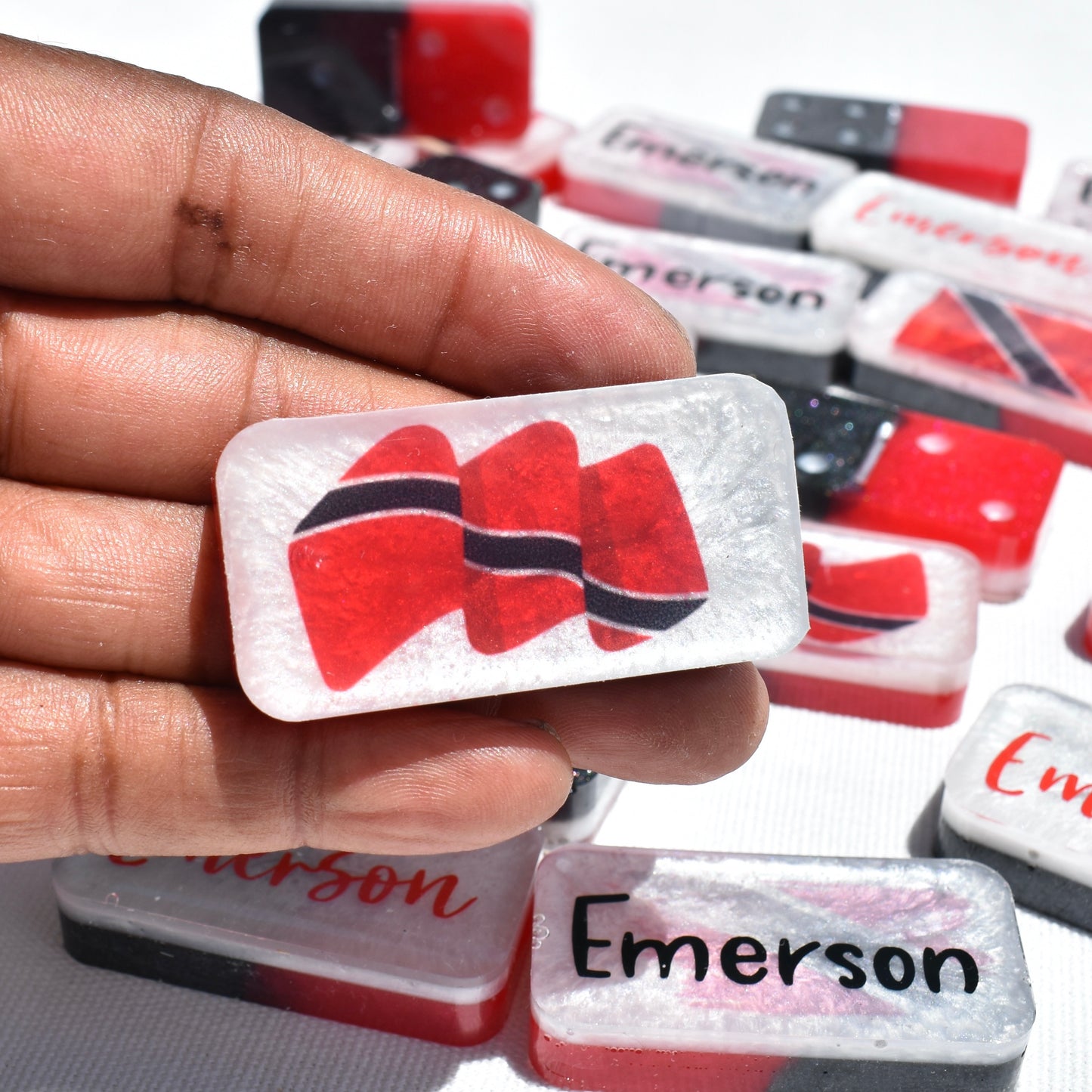 Trinidad Themed Dominoes • Trinidadian Flag Dominoes • Personalized Dominoes Set