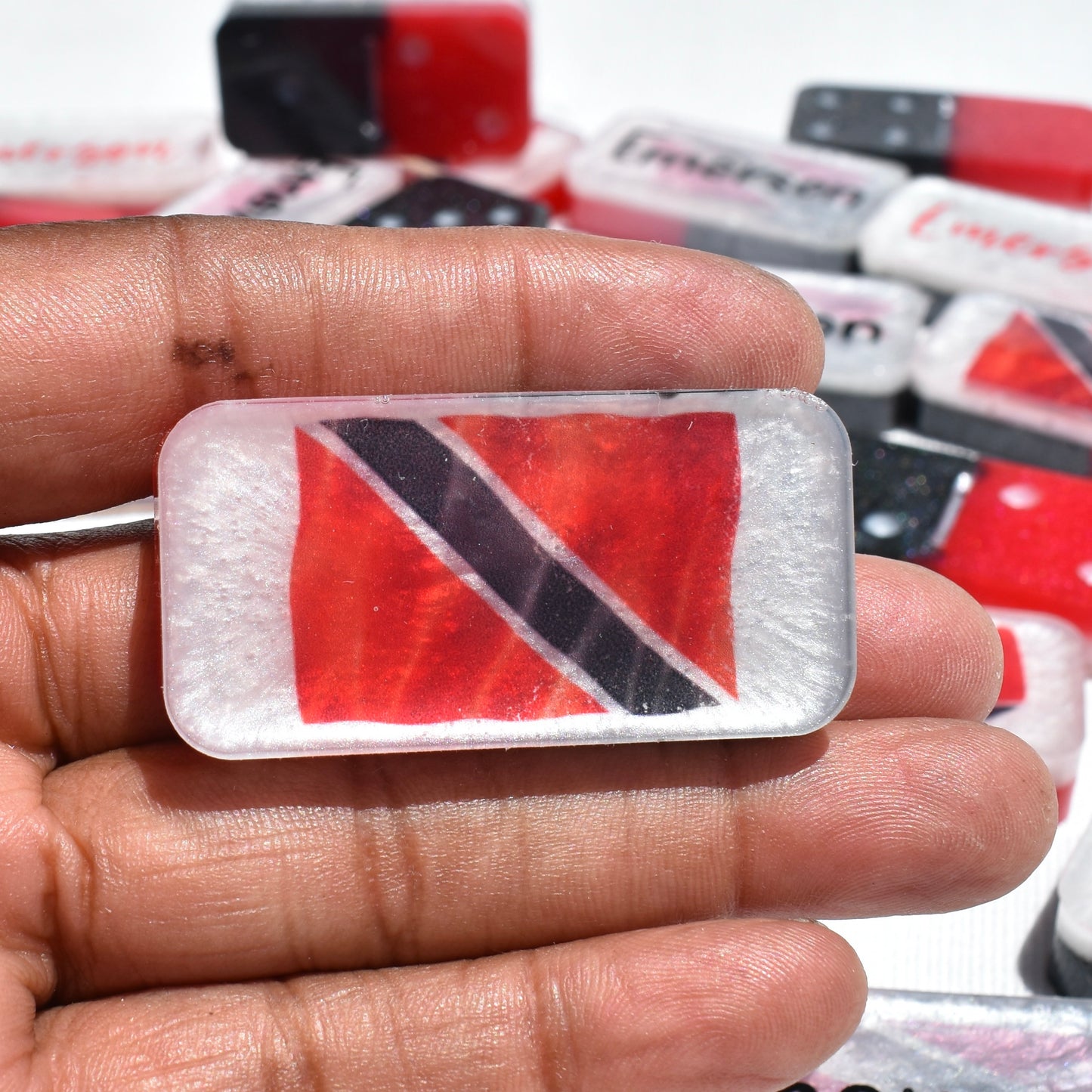 Trinidad Themed Dominoes • Trinidadian Flag Dominoes • Personalized Dominoes Set