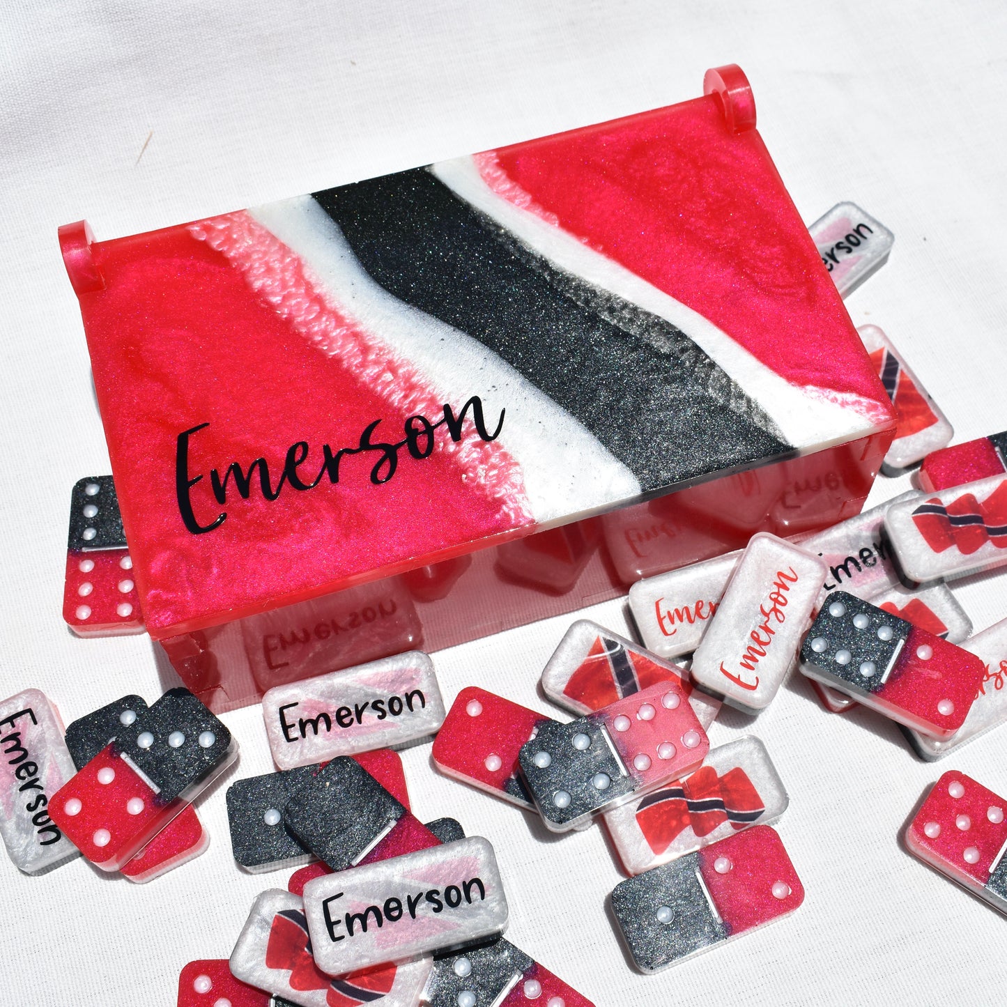 Trinidad Themed Dominoes • Trinidadian Flag Dominoes • Personalized Dominoes Set